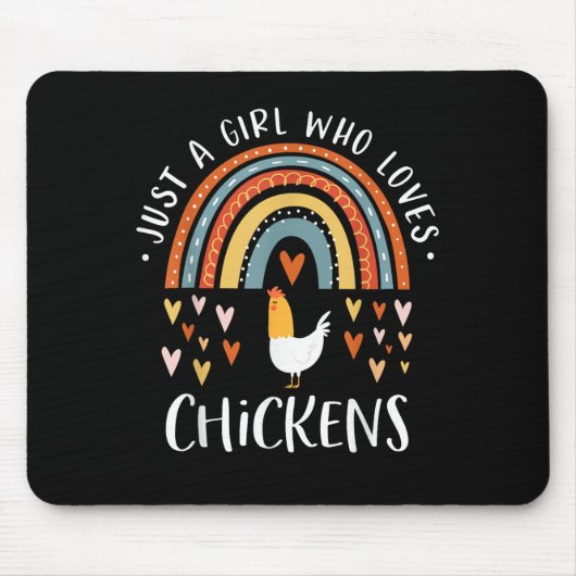 Gewoon een meisje dat van kippen houdt, Regenboogs Muismat (Voorkant)