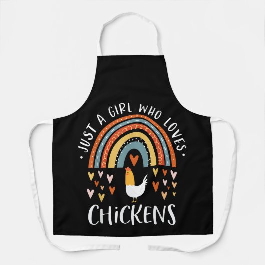 Gewoon een meisje dat van kippen houdt, Regenboogs Schort (Voorkant)