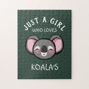 Gewoon een meisje dat van Koala houdt Legpuzzel