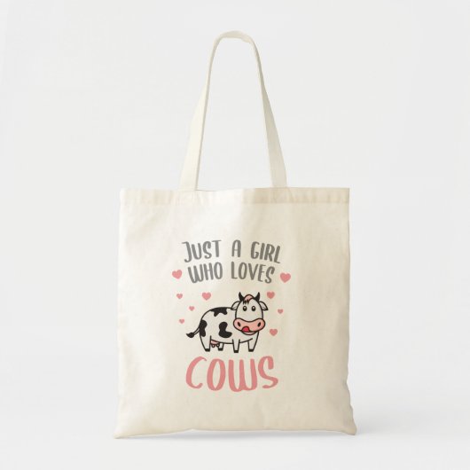 Gewoon een meisje dat van koe houdt tote bag (Voorkant)