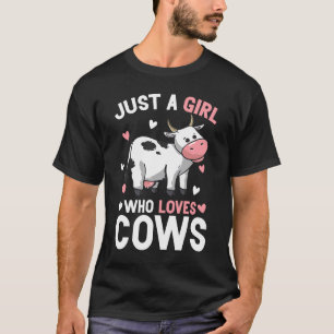Gewoon een meisje dat van Koe Koe Boerderij boeren T-shirt