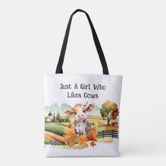 Gewoon een meisje dat van Koeien houdt Draagtas (Achterkant)