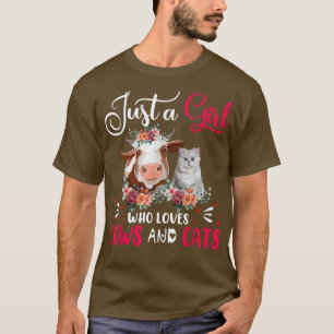 Gewoon een meisje dat van Koeien houdt en katten B T-shirt