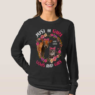 Gewoon een meisje dat van Koeien houdt en katten d T-shirt