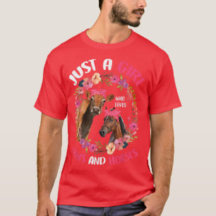 Gewoon een meisje dat van Koeien houdt en paarden T-shirt