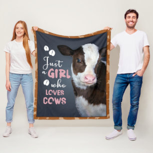 Gewoon een meisje dat van koeien houdt fleece deken