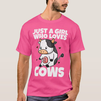Gewoon een meisje dat van koeien houdt, grappig ko t-shirt