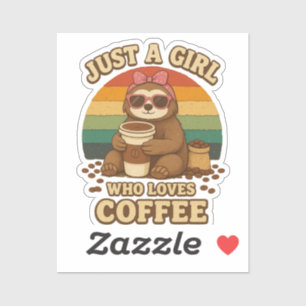 Gewoon Een Meisje Dat Van Koffie Houdt Grappig Ret Sticker