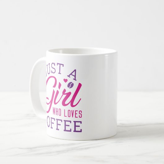 Gewoon een meisje dat van koffie houdt koffiemok (Voorkant links)