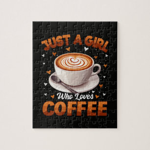 Gewoon een meisje dat van koffie houdt legpuzzel