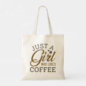 Gewoon een meisje dat van koffie houdt tote bag (Achterkant)