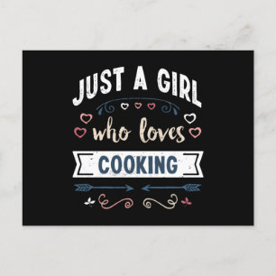 Gewoon een meisje dat van koken houdt Grappige cad Briefkaart