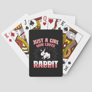 Gewoon een meisje dat van konijn houdt pokerkaarten