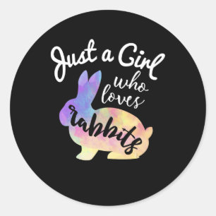 Gewoon een meisje dat van konijnen houdt Bunny G Ronde Sticker