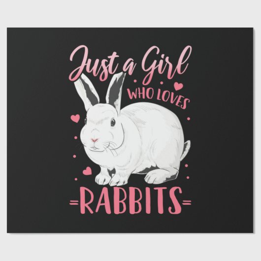 Gewoon een meisje dat van konijnen houdt cadeaupapier (Vlak)