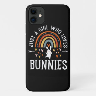 Gewoon Een Meisje Dat Van Konijnen Regenboog Houdt iPhone 11 Hoesje