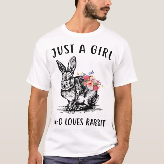gewoon een meisje dat van konijnenvlees pistool ho t-shirt (Voorkant)