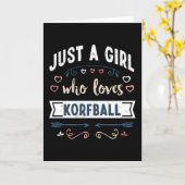 Gewoon een meisje dat van Korfball Funny Gifts hou Kaart (Gele Bloem)