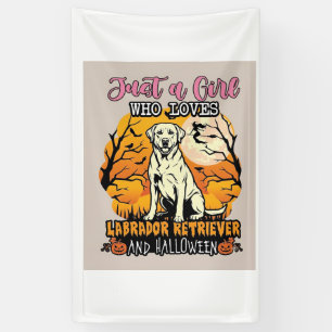 Gewoon een meisje dat van Labrador Retriever Hallo Spandoek