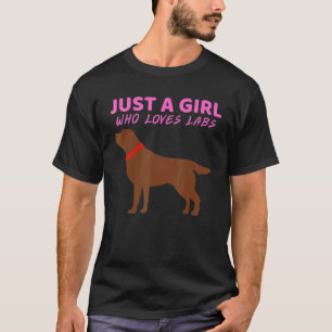 Gewoon een meisje dat van labs Cute Chocolate Lab T-shirt