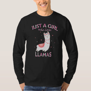 Gewoon een meisje dat van lama's houdt voor lama-T T-shirt
