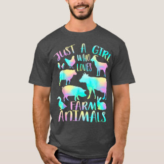 Gewoon een meisje dat van landbouwhuisdieren houdt t-shirt