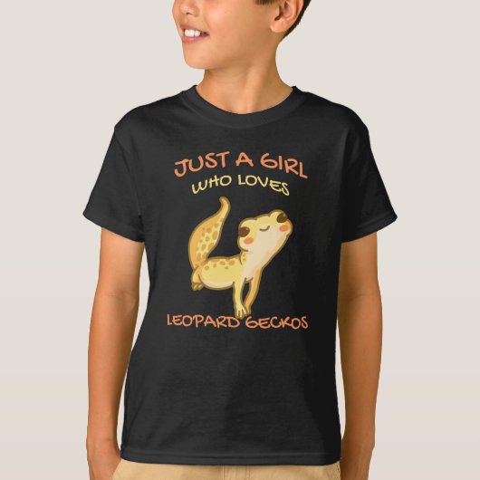 Gewoon een meisje dat van Leopard Gecko Gekko Liza T-shirt (Voorkant)