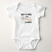 Gewoon een meisje dat van Llamas houdt, die dieren Romper (Voorkant)