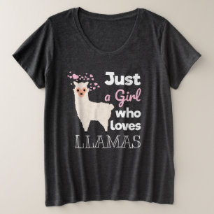 Gewoon een meisje dat van Llamas houdt Grote Maat T-shirt