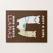 Gewoon een meisje dat van Llamas houdt Legpuzzel (Horizontaal)