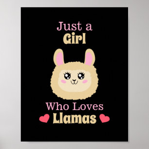 Gewoon een meisje dat van Llamas houdt Poster