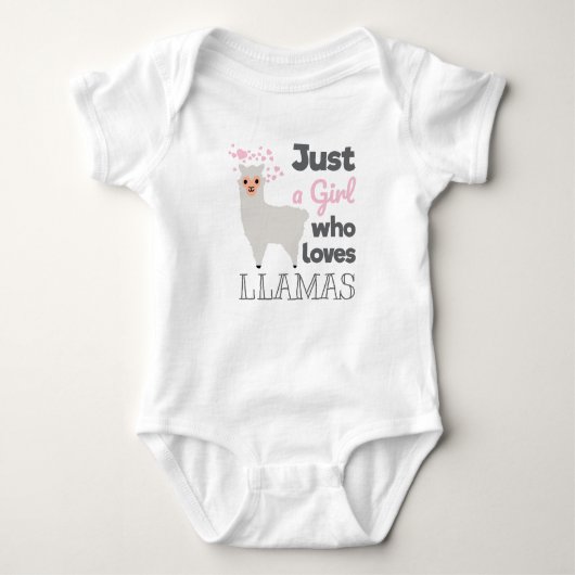 Gewoon een meisje dat van Llamas houdt Romper (Voorkant)