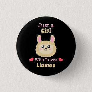 Gewoon een meisje dat van Llamas houdt Ronde Button 3,2 Cm