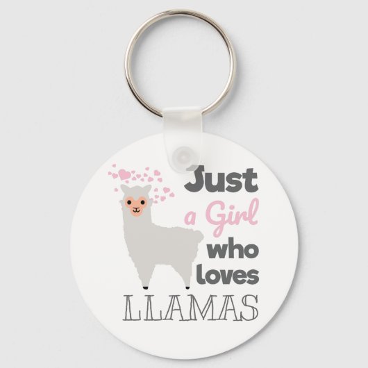 Gewoon een meisje dat van Llamas houdt Sleutelhanger (Voorkant)