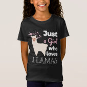 Gewoon een meisje dat van Llamas houdt T-shirt (Voorkant)