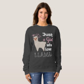 Gewoon een meisje dat van Llamas houdt Trui (Voorkant volledig)