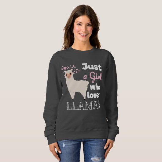 Gewoon een meisje dat van Llamas houdt Trui (Voorkant volledig)