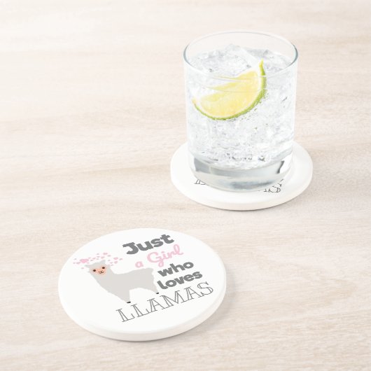 Gewoon een meisje dat van Llamas houdt Zandsteen Onderzetter (Zijkant)