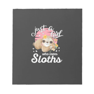 Gewoon een meisje dat van luiaard T-shirt houdt Sc Notitieblok