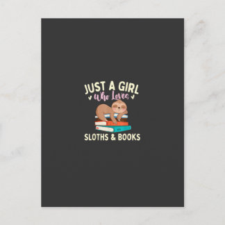 Gewoon een meisje dat van luiaards en boeken houdt briefkaart
