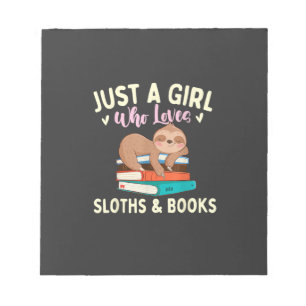 Gewoon een meisje dat van luiaards en boeken houdt notitieblok