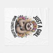 gewoon een meisje dat van luiaards houdt fleece deken (Voorkant (Horizontaal))