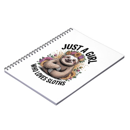 gewoon een meisje dat van luiaards houdt notitieboek (Linkerzijde)