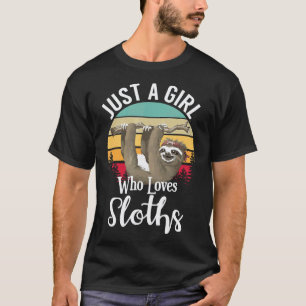 Gewoon Een Meisje Dat Van Luiaards Houdt Zonsonder T-shirt