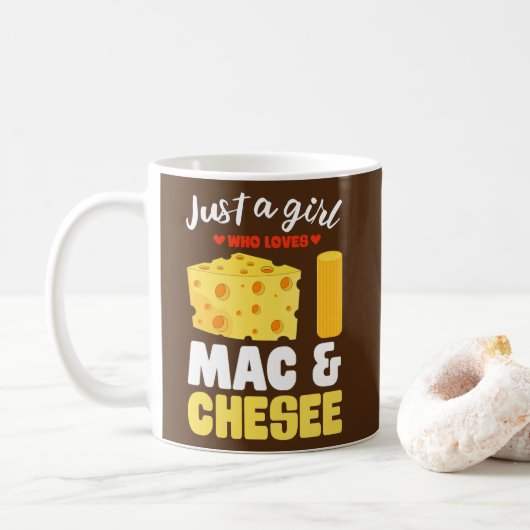Gewoon een meisje dat van Mac Cheese Funny Macaron Koffiemok (Met donut)