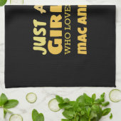 Gewoon een meisje dat van mac en kaas houdt theedoek (Gevouwen)