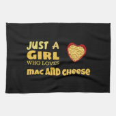 Gewoon een meisje dat van mac en kaas houdt theedoek (Horizontaal)