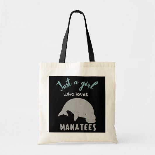 Gewoon een meisje dat van Manatees Trendy Manatees Tote Bag (Voorkant)
