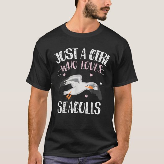 Gewoon een meisje dat van meeuwen houdt Funny Seag T-shirt (Voorkant)