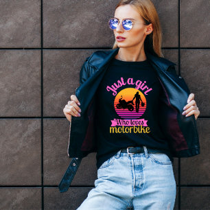 Gewoon een meisje dat van motorfiets houdt t-shirt